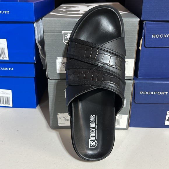 Stacy Adams Men’s Mondo Open Toe Slide Black 9M NEW NIB - Picture 5 of 8
